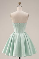 Load image into Gallery viewer, Mint Strapless Corset Short A Line Birthday Party Dress