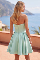 Load image into Gallery viewer, Mint Strapless Corset Short A Line Birthday Party Dress