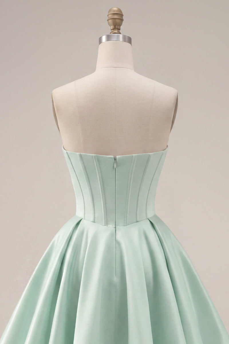 Load image into Gallery viewer, Mint Strapless Corset Short A Line Birthday Party Dress