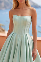 Load image into Gallery viewer, Mint Strapless Corset Short A Line Birthday Party Dress