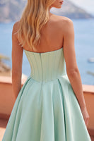Load image into Gallery viewer, Mint Strapless Corset Short A Line Birthday Party Dress