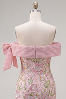 Load image into Gallery viewer, Sparkly Pink Floral Beaded Tight Short Birthday Party Dress with Bow