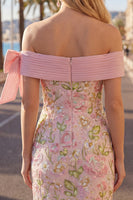 Load image into Gallery viewer, Sparkly Pink Floral Beaded Tight Short Birthday Party Dress with Bow