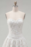 Load image into Gallery viewer, White Floral Strapless A Line Short Birthday Party Dress