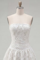 Load image into Gallery viewer, White Floral Strapless A Line Short Birthday Party Dress