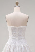 Load image into Gallery viewer, White Floral Strapless A Line Short Birthday Party Dress
