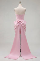Load image into Gallery viewer, Sparkly Pink Floral Corset Beaded Tight Short Birthday Party Dress with Bow