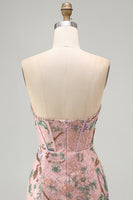 Load image into Gallery viewer, Corset Tight Short Sparkly Beaded Pink Floral Birthday Party Dress