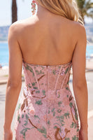 Load image into Gallery viewer, Corset Tight Short Sparkly Beaded Pink Floral Birthday Party Dress