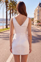 Load image into Gallery viewer, Black Beaded Ruched Tight Short V-Neck Birthday Party Dress