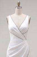 Load image into Gallery viewer, Black Beaded Ruched Tight Short V-Neck Birthday Party Dress