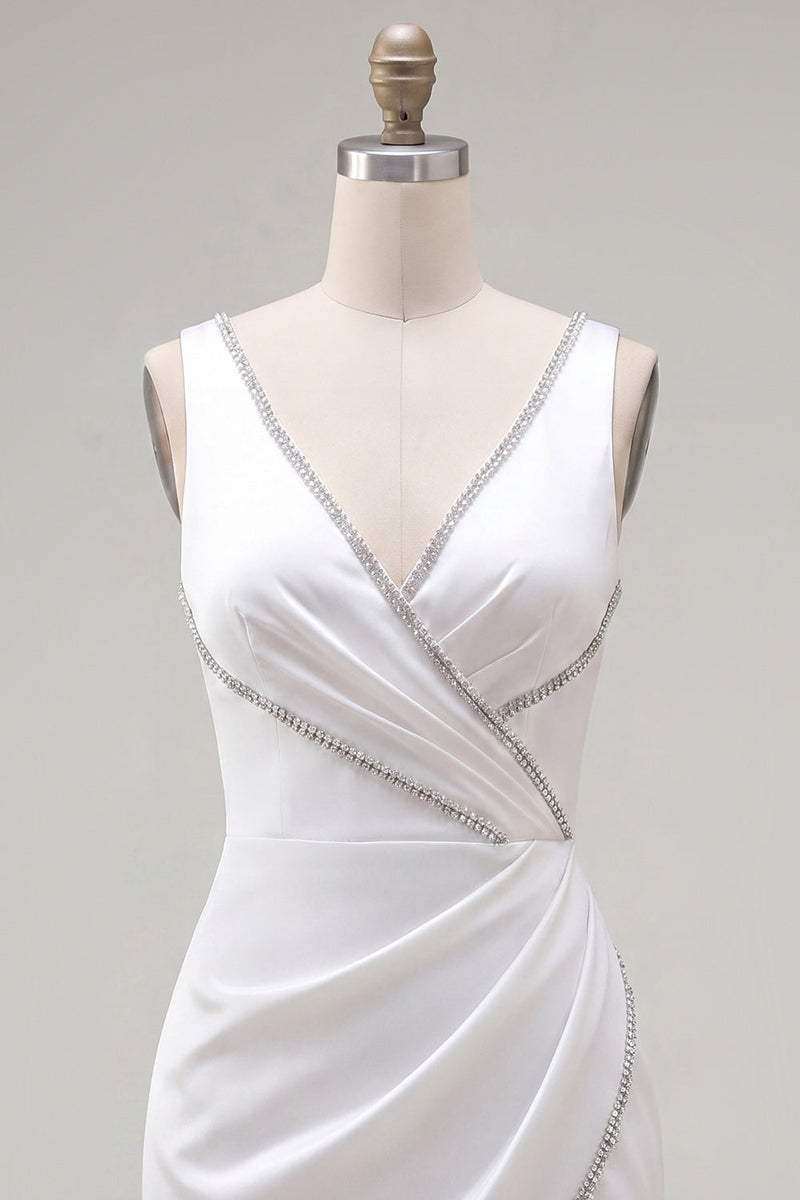 Load image into Gallery viewer, Black Beaded Ruched Tight Short V-Neck Birthday Party Dress