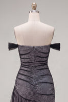 Load image into Gallery viewer, Black Tight Ruched Short Birthday Party Dress with Ruffles