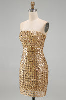 Load image into Gallery viewer, Sparkly Beaded Dark Red Strapless Tight Short Birthday Party Dress