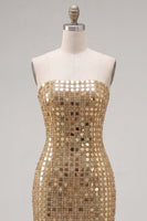 Load image into Gallery viewer, Sparkly Beaded Dark Red Strapless Tight Short Birthday Party Dress