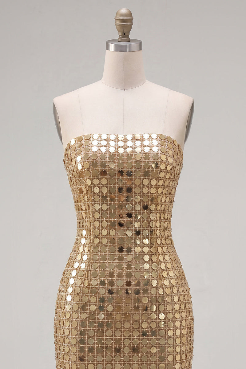 Load image into Gallery viewer, Sparkly Beaded Dark Red Strapless Tight Short Birthday Party Dress