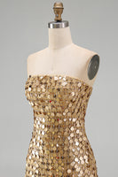 Load image into Gallery viewer, Sparkly Beaded Dark Red Strapless Tight Short Birthday Party Dress