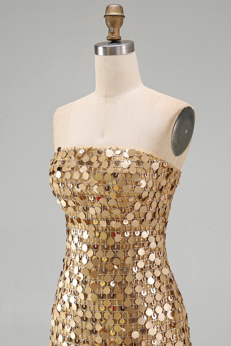 Load image into Gallery viewer, Sparkly Beaded Dark Red Strapless Tight Short Birthday Party Dress