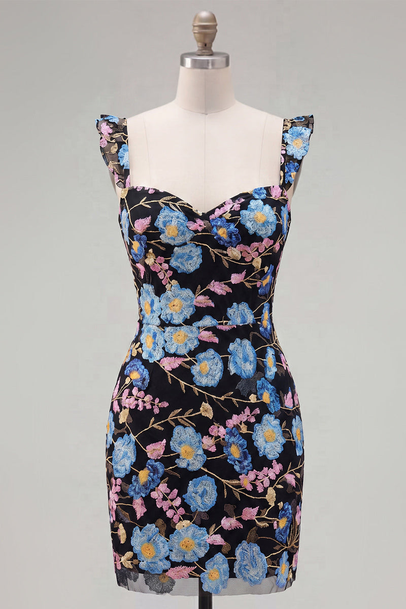Load image into Gallery viewer, Sparkly Floral Yellow Tight Short Beaded Birthday Party Dress