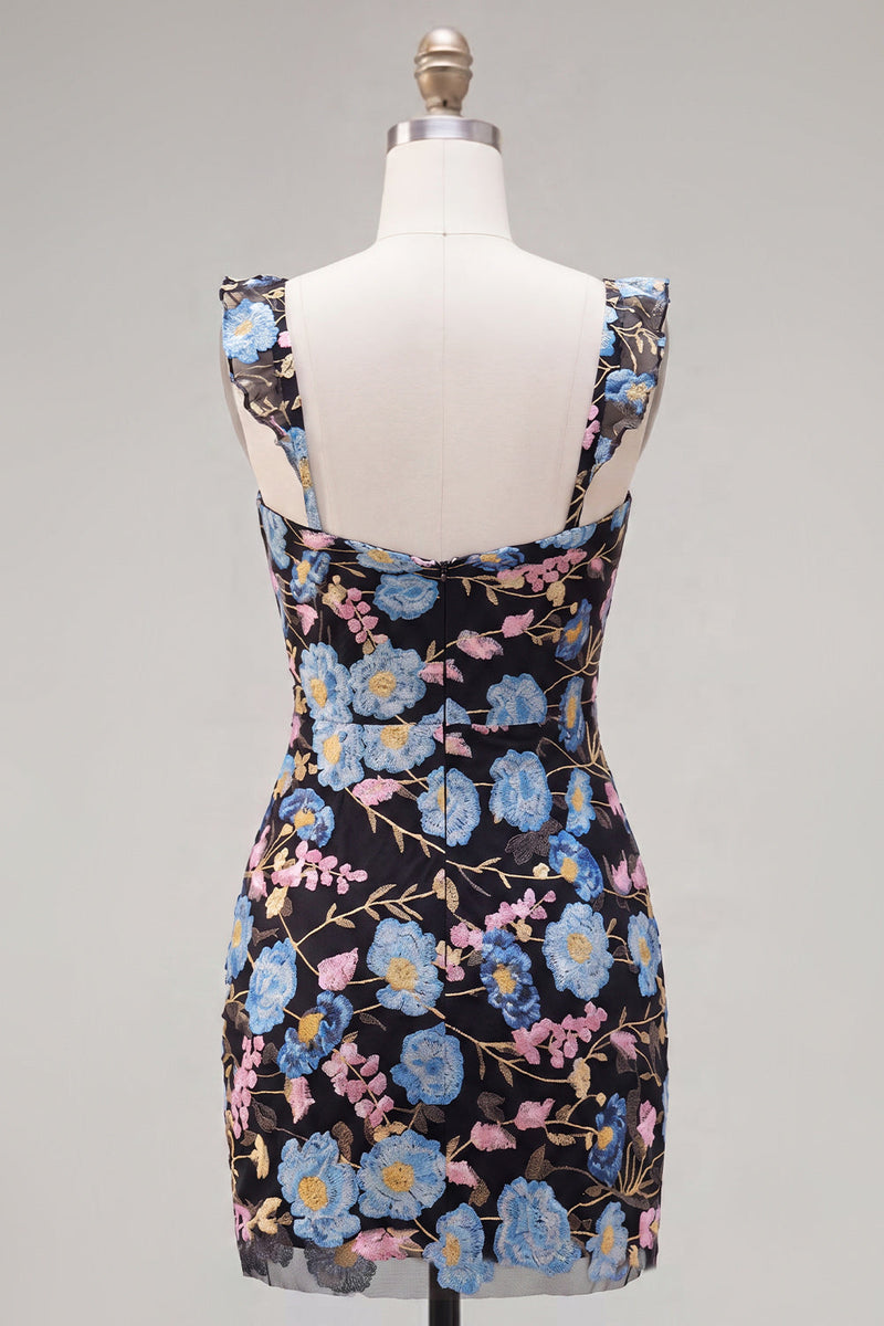 Load image into Gallery viewer, Sparkly Floral Yellow Tight Short Beaded Birthday Party Dress