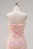 Load image into Gallery viewer, Sparkly Yellow Floral Beaded Tight Short Strapless Birthday Party Dress
