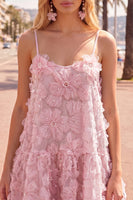 Load image into Gallery viewer, Sparkly Floral Blue A Line Short Spaghetti Straps Beaded Birthday Party Dress