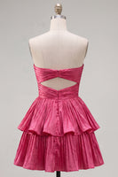 Load image into Gallery viewer, Royal Blue Sweetheart Pleated Tiered A-Line Short 80s Cocktail Dress