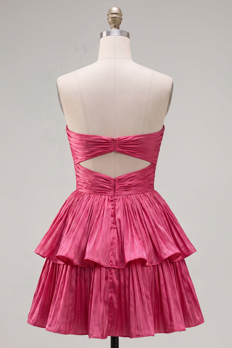 Load image into Gallery viewer, Royal Blue Sweetheart Pleated Tiered A-Line Short 80s Cocktail Dress