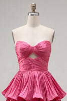Load image into Gallery viewer, Royal Blue Sweetheart Pleated Tiered A-Line Short 80s Cocktail Dress