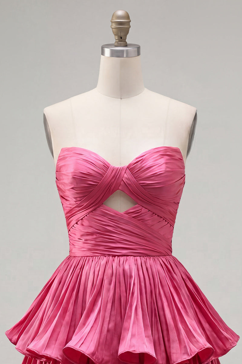 Load image into Gallery viewer, Royal Blue Sweetheart Pleated Tiered A-Line Short 80s Cocktail Dress
