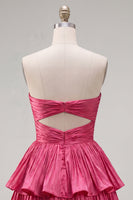 Load image into Gallery viewer, Royal Blue Sweetheart Pleated Tiered A-Line Short 80s Cocktail Dress