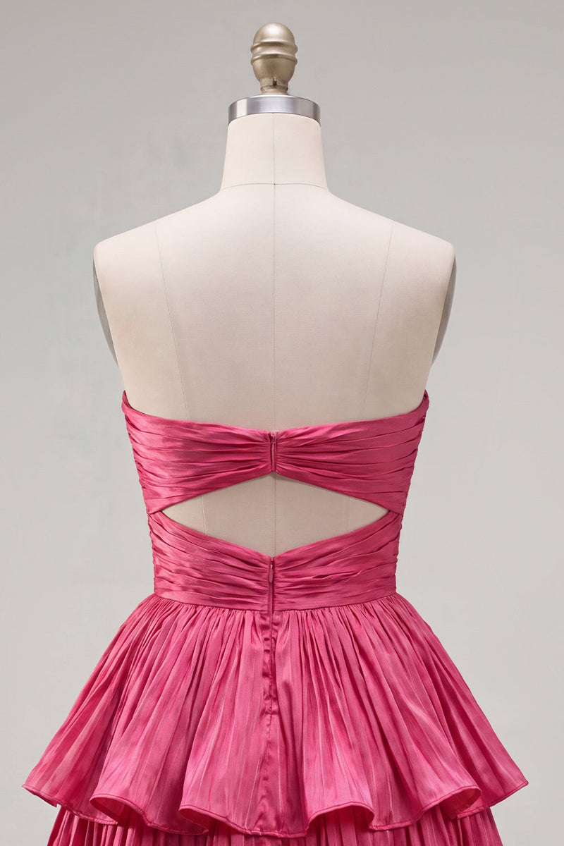 Load image into Gallery viewer, Royal Blue Sweetheart Pleated Tiered A-Line Short 80s Cocktail Dress
