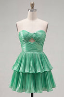 Load image into Gallery viewer, Royal Blue Sweetheart Pleated Tiered A-Line Short 80s Cocktail Dress