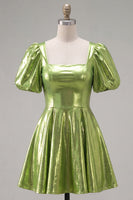 Load image into Gallery viewer, Hot Pink Metallic A-Line Short 80s Cocktail Dress with Sleeves
