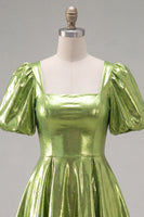 Load image into Gallery viewer, Hot Pink Metallic A-Line Short 80s Cocktail Dress with Sleeves