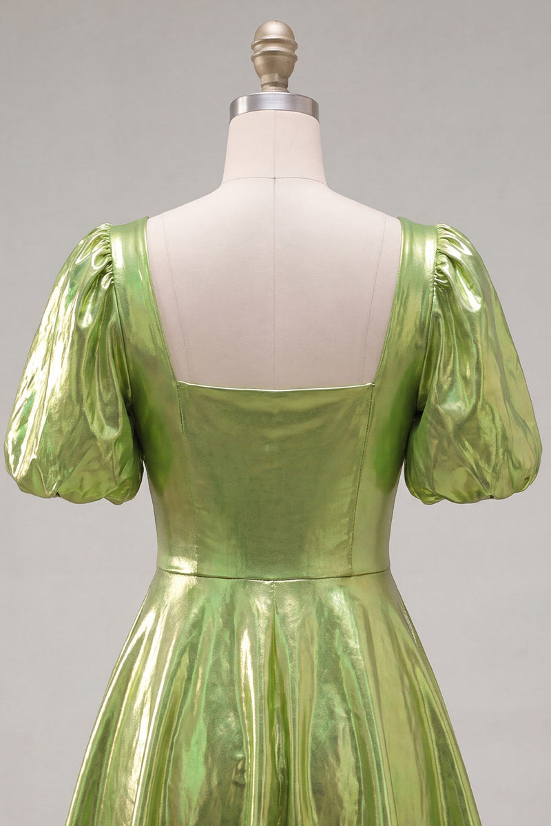 Load image into Gallery viewer, Hot Pink Metallic A-Line Short 80s Cocktail Dress with Sleeves