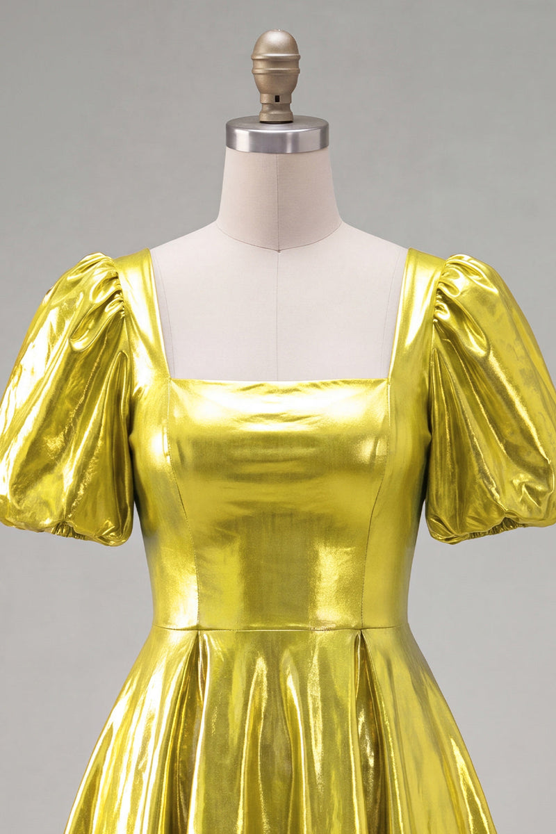Load image into Gallery viewer, Hot Pink Metallic A-Line Short 80s Cocktail Dress with Sleeves