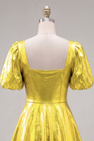 Load image into Gallery viewer, Hot Pink Metallic A-Line Short 80s Cocktail Dress with Sleeves