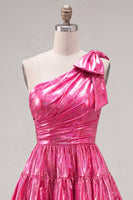 Load image into Gallery viewer, Dark Green Metallic A-Line Ruffled Short 80s Cocktail Dress with Bow