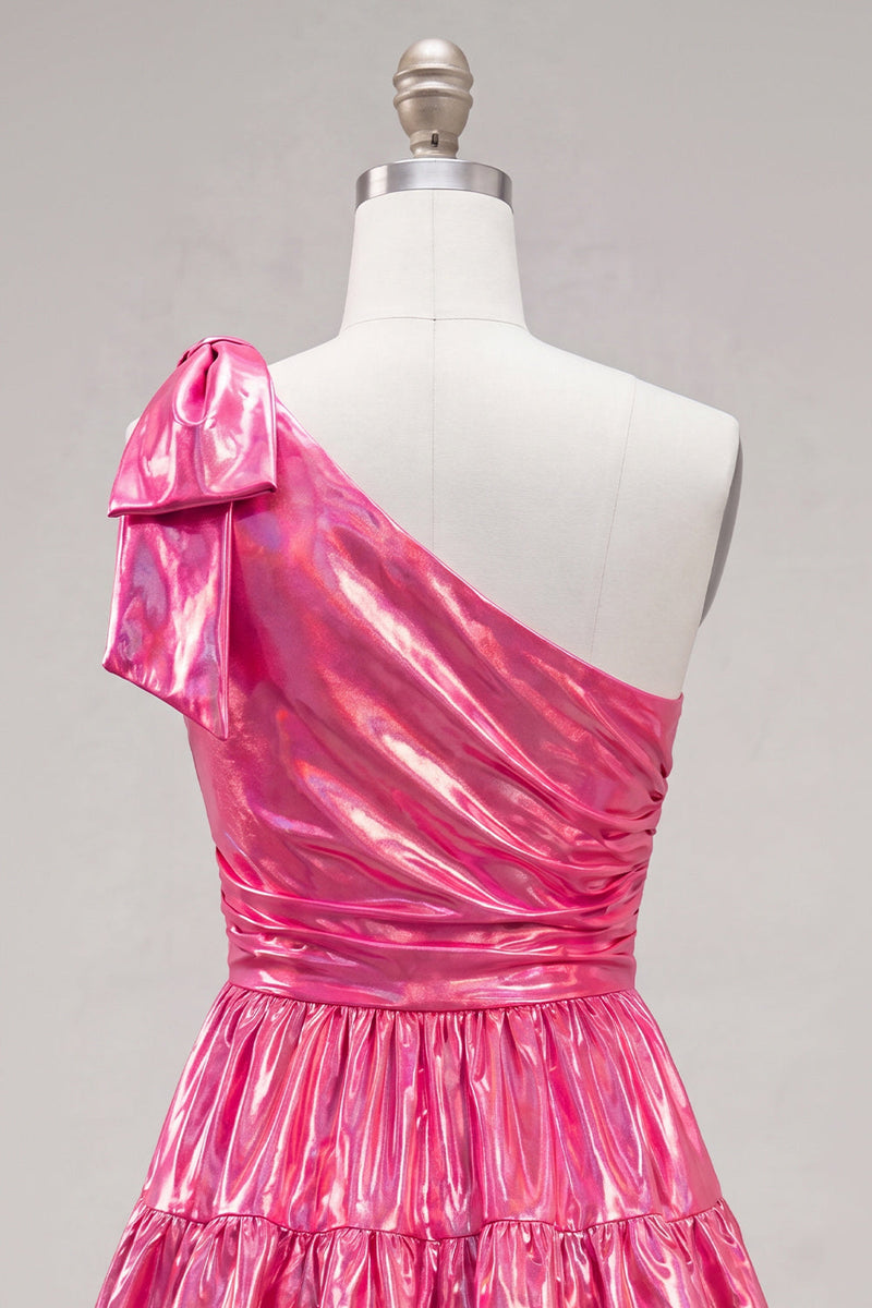 Load image into Gallery viewer, Dark Green Metallic A-Line Ruffled Short 80s Cocktail Dress with Bow