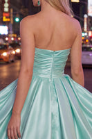 Load image into Gallery viewer, Yellow Satin Ruched Strapless A-Line Short 80s Cocktail Dress