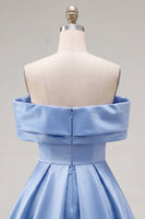 Load image into Gallery viewer, Pink Satin Off The Shoulder A-Line Short 80s Cocktail Dress
