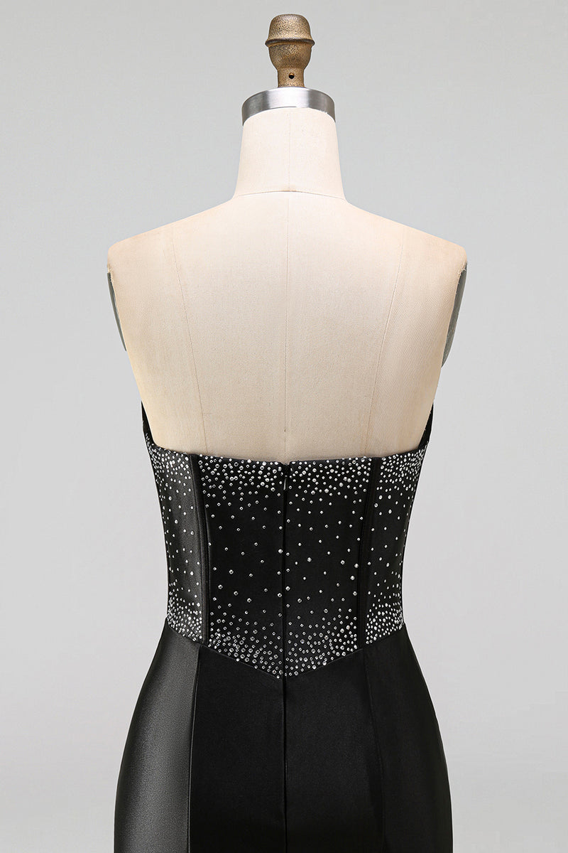 Load image into Gallery viewer, Sparkly Black Beaded Keyhole Corset Tight Short Cocktail Dress