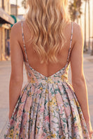Load image into Gallery viewer, Grey Jacquard Corset Ruched A-Line Short Cocktail Dress