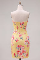 Load image into Gallery viewer, Floral Sparkly Blue Beaded Corset Tight Short Cocktail Dress