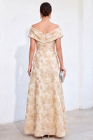 Load image into Gallery viewer, Red Off The Shoulder Jacquard Long Mother of the Bride Dress with Pockets