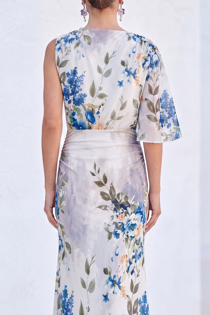 Load image into Gallery viewer, Black Floral MermaidBoat Neck  Long Mother of the Bride Dress with Sleeve