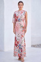 Load image into Gallery viewer, Black Floral MermaidBoat Neck  Long Mother of the Bride Dress with Sleeve