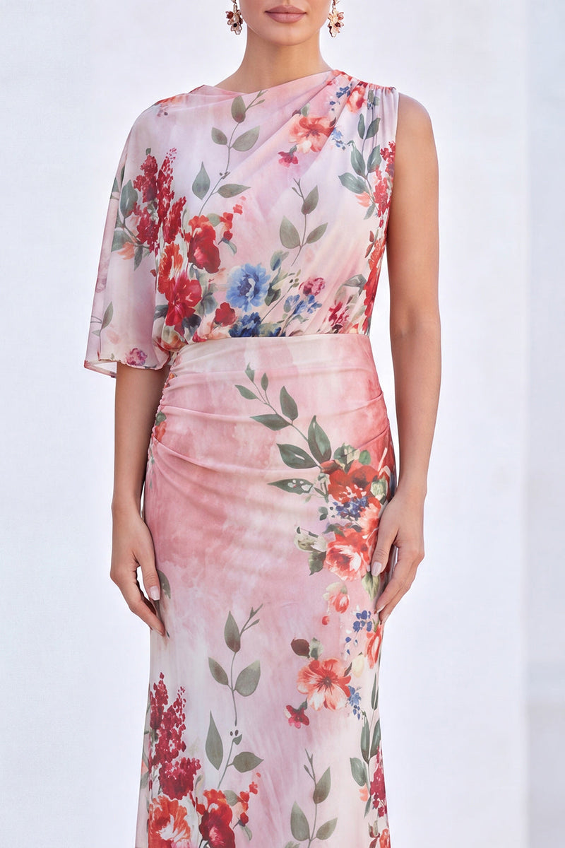Load image into Gallery viewer, Black Floral MermaidBoat Neck  Long Mother of the Bride Dress with Sleeve