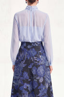 Load image into Gallery viewer, High Neck Purple Floral A Line Long Mother of the Bride Dress with Sleeves